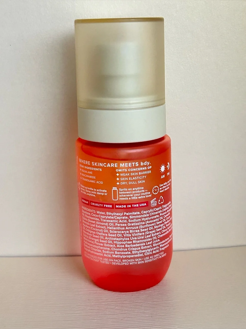 bdy. Brightening Dual Phase Body Serum Mist with Niacinamide + Squalane